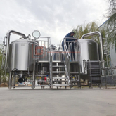 2000L Commercial Used Turnkey Beer Brewery Project with 3-vessel Steam Heated Brewhouse And SUS304 Fermentation Tank