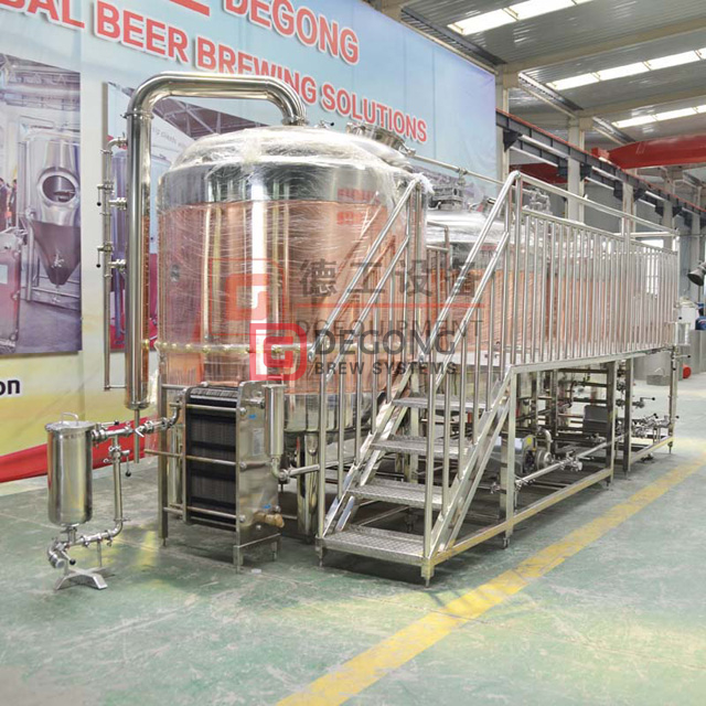 2000L Red Copper 3 Vessels Steam Heated Automatically Beer Brewery Brewing Equipment in Sweden