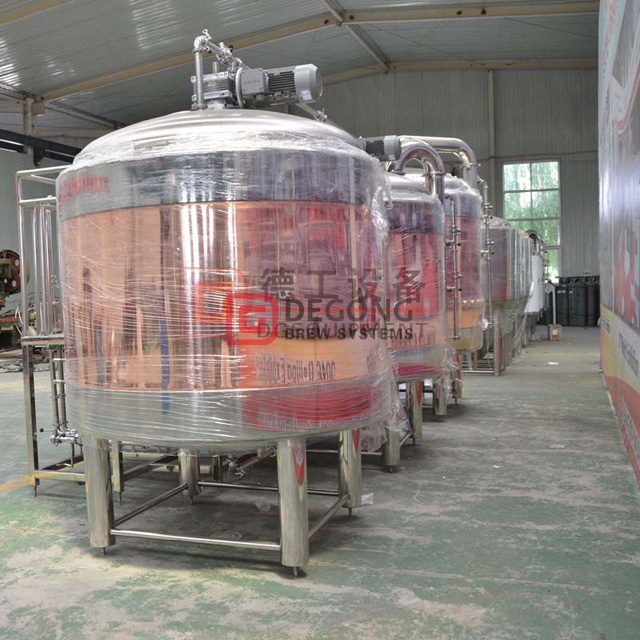 2000L Red Copper 3 Vessels Steam Heated Automatically Beer Brewery Brewing Equipment in Sweden