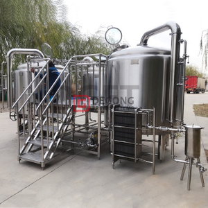 2000L stainless steel beer brewery equipment three vessels steam heated brewhouse with bottom agitator for Sweden