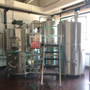 1000L Steam heated automatic 2 vessels conical beer brewhouse mashing tanks for sale