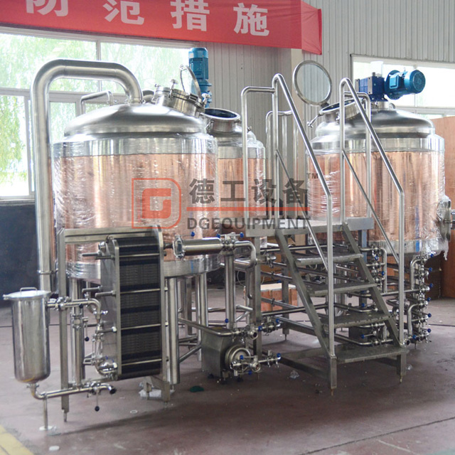 7BBL Brewpub Used Red Copper Beer Brewery Equipment with 3 Vessels Beer Brewhouse