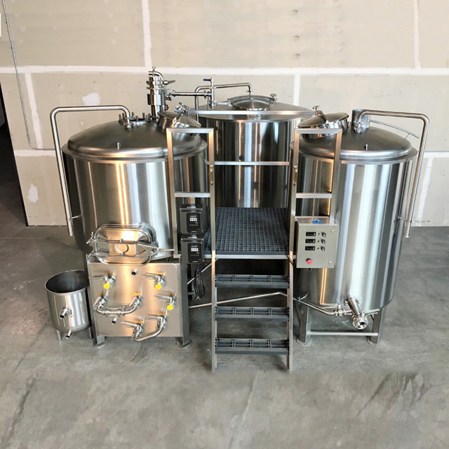 600L Combined 2 Or 3-Vessel Beer Brewhouse Stout Beer Making Plant for Sale