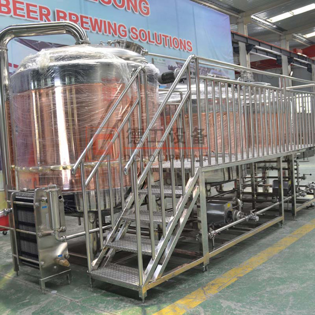2000L Restaurant Used Red Copper Commercial 3 Vessels Beer Brewhouse Brewing Equipment for Sale