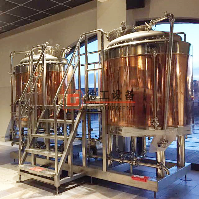 1000L Automatic Control Insulated Food Grade Stainless Steel 304/copper Steam Heated 3 Vessel Beer Brewhouse 