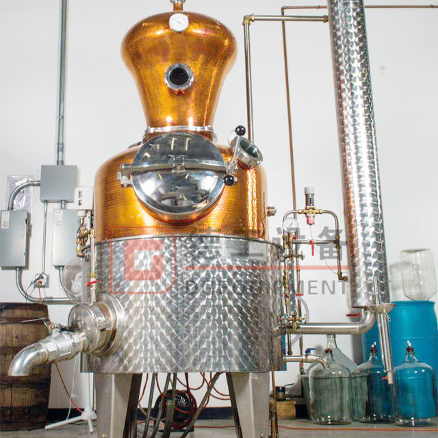 Alcohol Distiller Copper Tub Tri-Bottom Alembic Still For Moonshinewhiskeybrandyvodka Wine