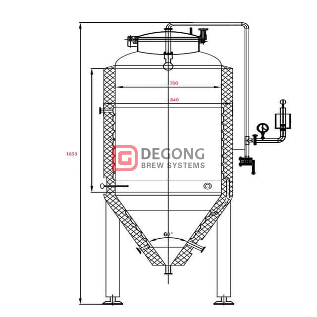 Double Jacketed 300L Fermentation Vessel Manual Unitank for Craft Beer Global Popularity
