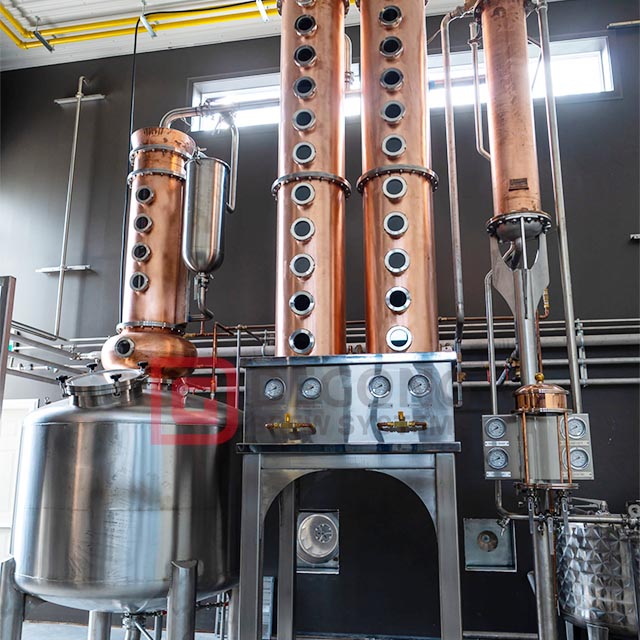 1000L Copper Still Distillation Column Alcohol Distiller Commercial Vodka Whisky Distillery Equipment