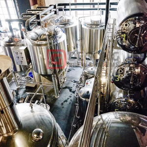 Customized Beer Brewery Equipment 3-vessel Brewhouse with Steam Heating Sus304 Fermenter with Cooling Jacket 