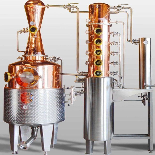 500L Professional Customized Steam Heated Copper Whiskey Vodka Brandy Distillery Machine Distilling / Distillation Equipment 