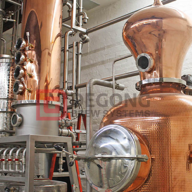 500L Alcohol Distiller Micro Whisky Gin Brandy Distillery Equipment Copper Column Still
