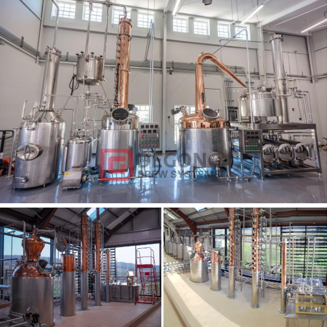 3000L Automatic Whisky Distiller Red Copper Equipment