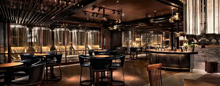 beer brewing equipment in brewpub