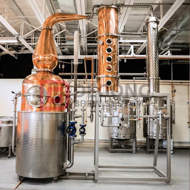 Professional China Steam Heating 1000L Copper Distillery Whisky Gin Copper Distilling Equipment