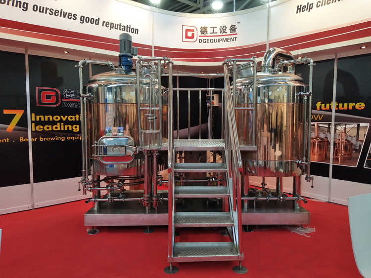 500L 2 vessels copper electric&steam heating beer mashing system