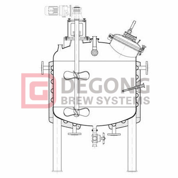 Mixing and storage systems with integrated heating/cooling 100L-5000L popular size mixing vessel